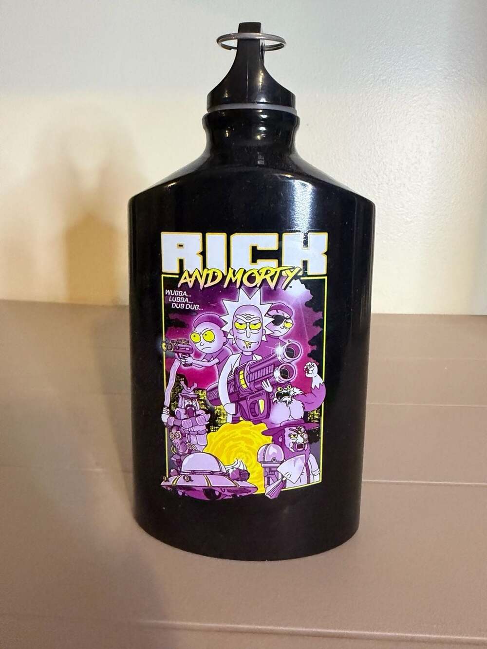 Rick and Morty Gift Water Bottle / Flask 19oz Black Aluminum BPA Free